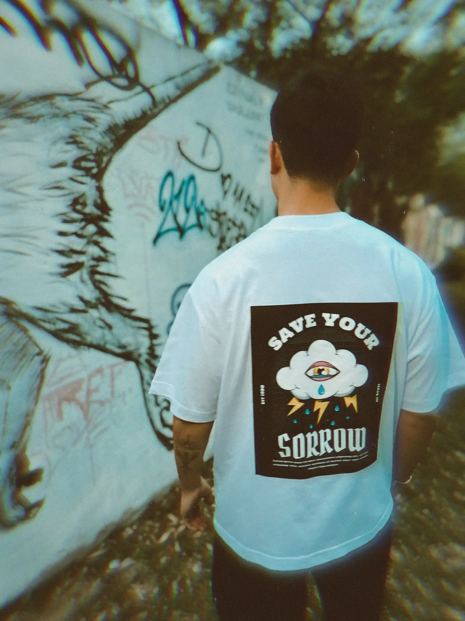 REMERA HOMBRE OVERSIZE BLANCA 