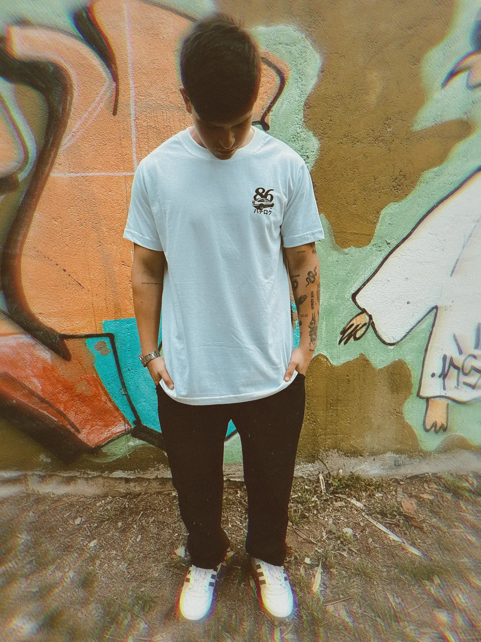 REMERA HOMBRE BLANCA CARS 86